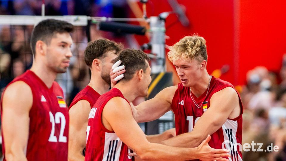 Die deutschen Volleyballer sind weiter ungeschlagen bei der EM. Bild: Julius Frick/dpa