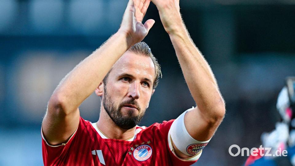 Harry Kane bewahrte den FC Bayern mit seinem Siegtor vor einem Ausrutscher in Elversberg. Bild: Uwe Anspach/dpa