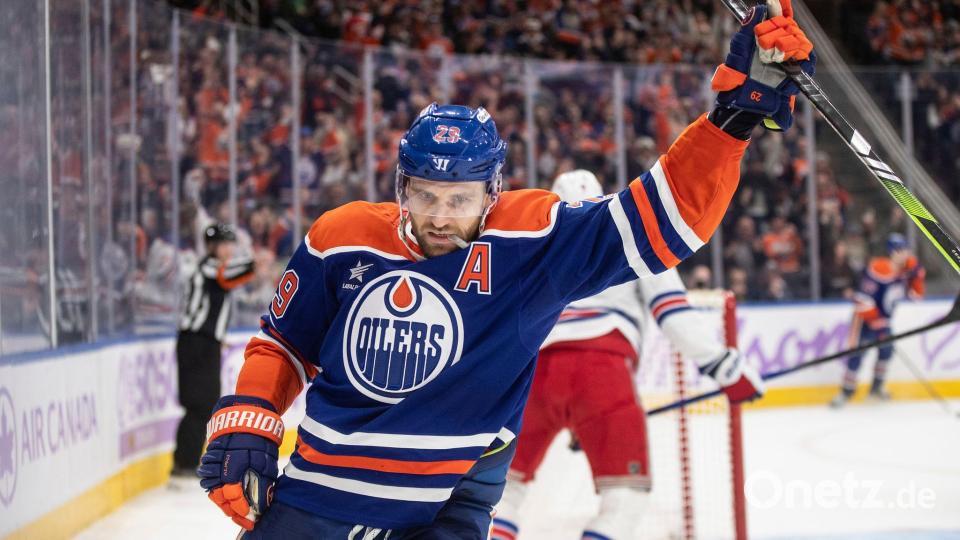 Leon Draisaitl kommt mit seinen Edmonton Oilers 2027 nach Köln. (Archivbild) Bild: Jason Franson/The Canadian Press via AP/dpa