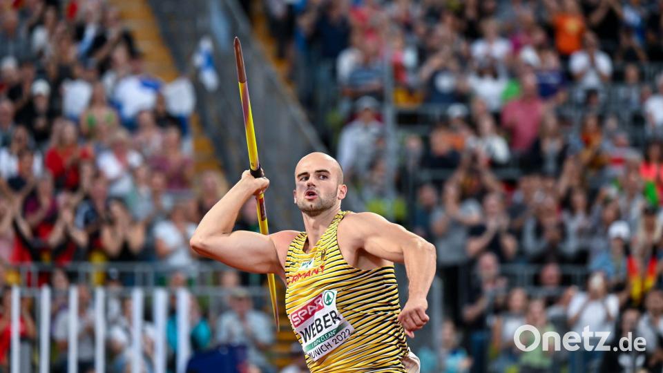 Die deutschen Leichtathleten um Speerwerfer Julian Weber sorgten 2022 für eine Party in München. (Archivbild) Bild: Sven Hoppe/dpa