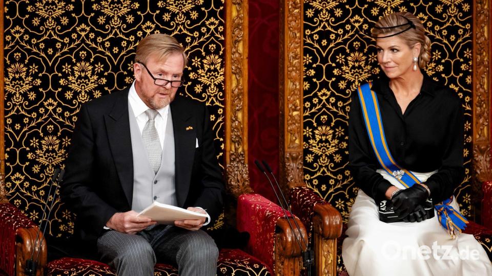 Willem-Alexander und Máxima haben das Parlamentsjahr eröffnet. Bild: Robin Van Lonkhuijsen/ANP/dpa