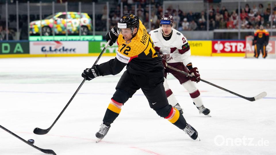 Mit Dominik Kahun kehrt ein Nationalspieler und früherer NHL-Profi in die DEL zurück. (Archivbild) Bild: Claudio Thoma/KEYSTONE/dpa