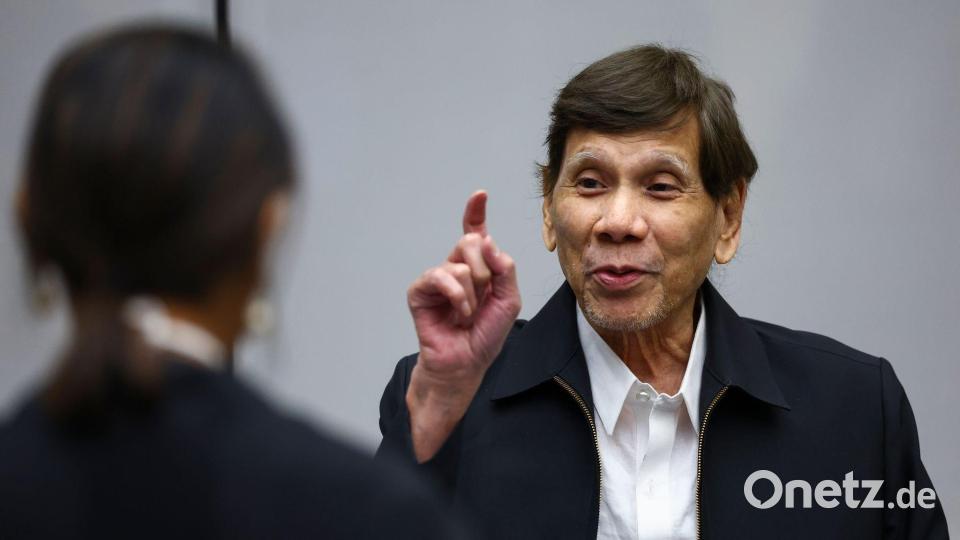 Der ehemalige philippinische Präsident Rodrigo Duterte steht in Den Haag vor Gericht. Bild: Piroschka van de Wouw/Pool REUTERS/AP/dpa