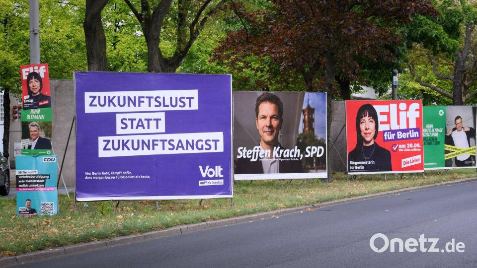 Der Wahlkampf ist überall in Berlin präsent. (Archivbild) Bild: Bernd von Jutrczenka/dpa