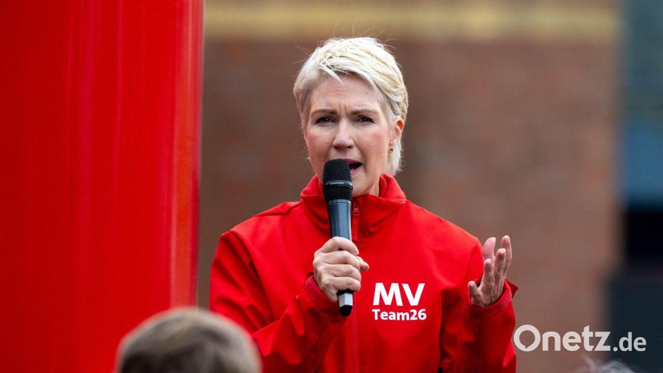 SPD-Regierungschefin Manuela Schwesig hat in Mecklenburg-Vorpommern in einer letzten Umfrage die AfD wieder vom Spitzenplatz verdrängt. Bild: Stefan Sauer/dpa