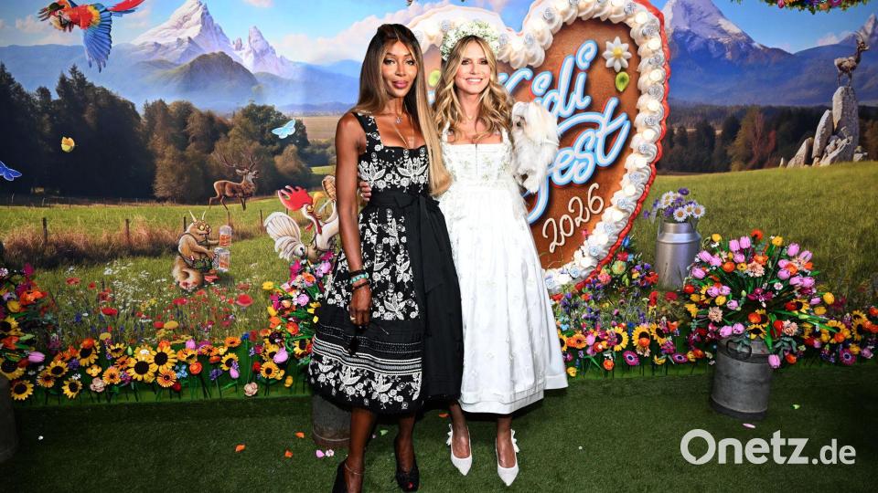 Model-Kolleginnen: Naomi Campbell und Heidi Klum. Bild: Felix Hörhager/dpa