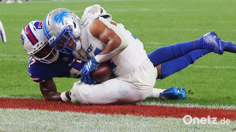 Die beiden Touchdowns von Amon-Ra St. Brown waren zu wenig für die Bills. Bild: Jeffrey T. Barnes/AP/dpa