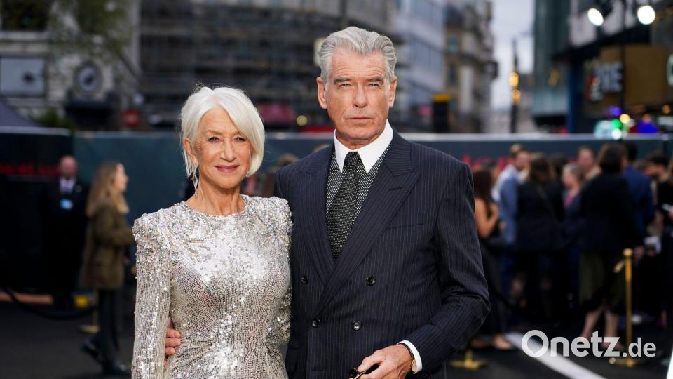 Helen Mirren und Pierce Brosnan stehen für „Mobland“ gemeinsam vor der Kamera. (Archivbild) Bild: Alberto Pezzali/Invision/AP/dpa