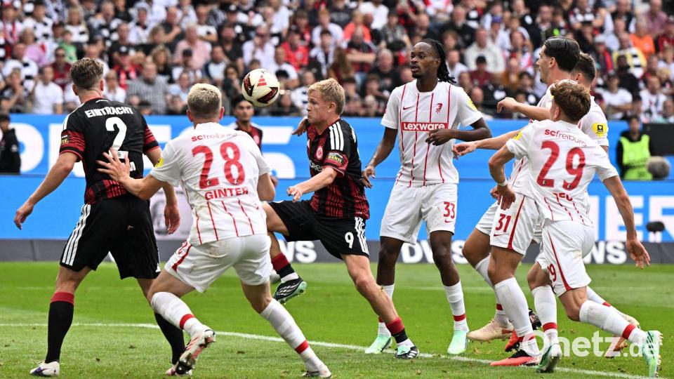 Der SC Freiburg musste bei Eintracht Frankfurt hart kämpfen. Bild: Florian Wiegand/dpa