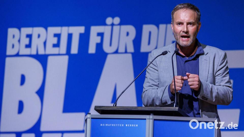 Co-Landeschef Enrico Schult ist AfD-Spitzenkandidat auf der Landesliste. (Archivbild) Bild: Jens Büttner/dpa