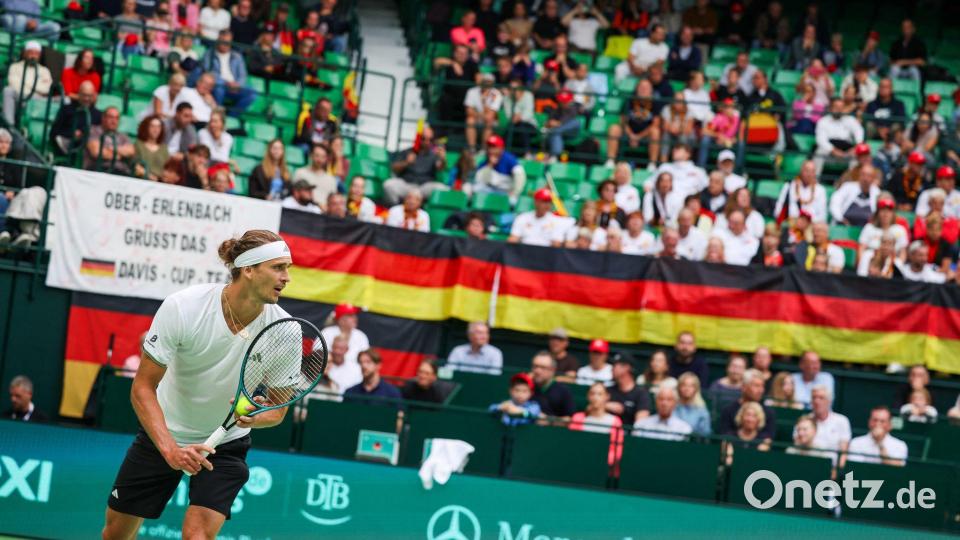 Alexander Zverev gewann im Davis Cup seine beiden Einzel. Bild: Christoph Reichwein/dpa