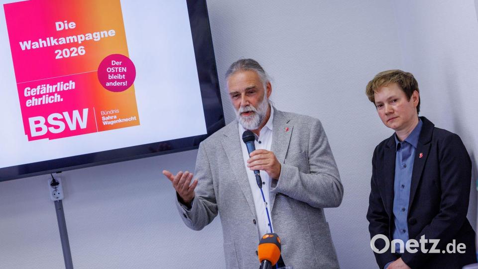 Peter Schabbel und Sabine Firnhaber sind BSW-Spitzenkandidaten. (Archivbild) Bild: Jens Büttner/dpa