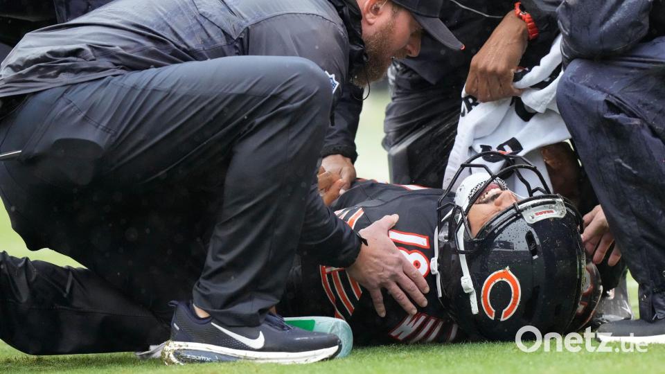 Eine Verletzung von Caleb Williams machte den Spieltag für Fans der Chicago Bears besonders bitter. Bild: Nam Y. Huh/AP/dpa