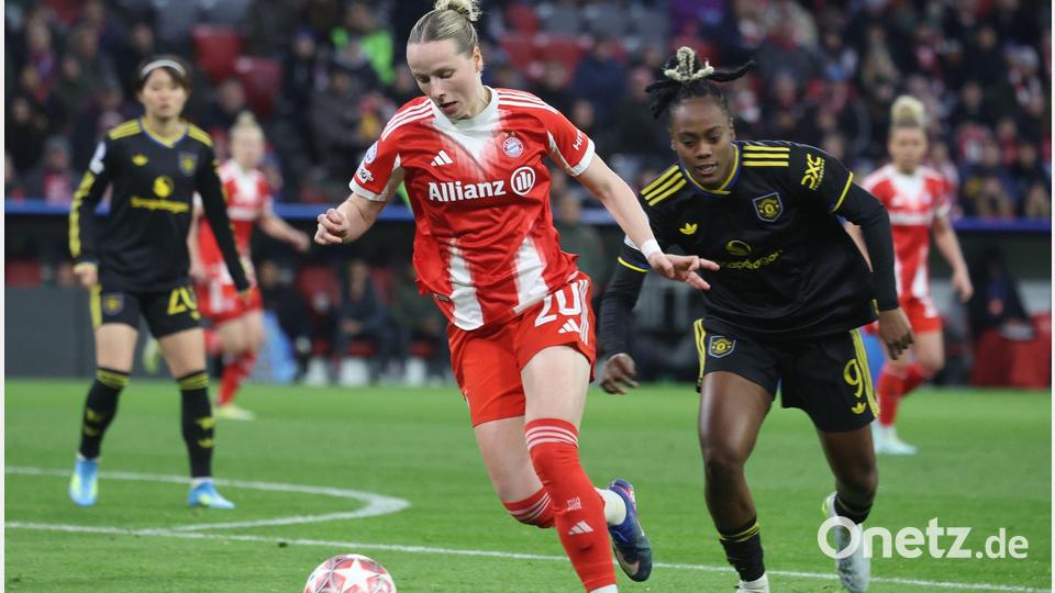 Verteidigerin mit Offensivdrang: Bayern-Spielerin Franziska Kett (l). (Archivbild) Bild: Karl-Josef Hildenbrand/dpa