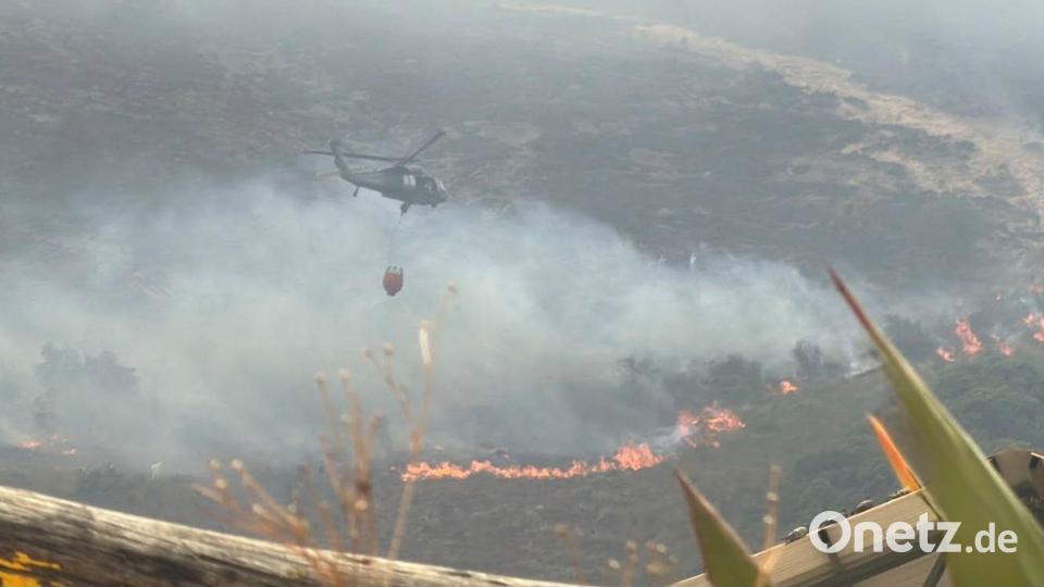 Hunderte Einsatzkräfte sind an der Bekämpfung der Flammen beteiligt. Bild: colprensa / Akt. Bifu/Colprensa/dpa