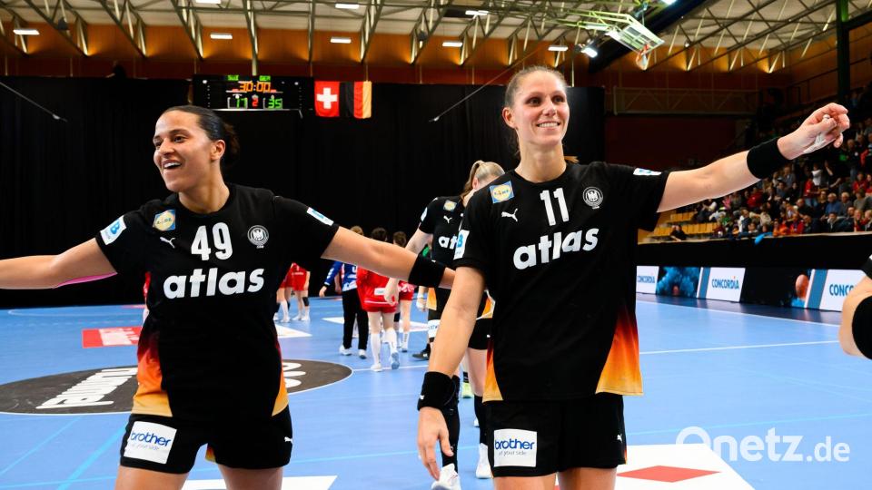Aimée von Pereira (l) und Xenia Smits (r) stehen der DHB-Auswahl nicht zur Verfügung. (Archivbild) Bild: Marco Wolf/dpa