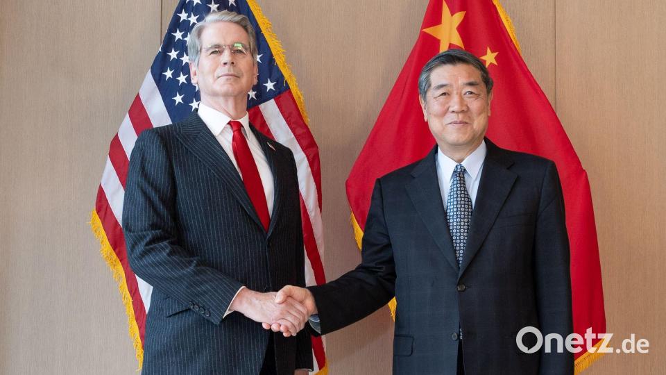 US-Finanzminister Bessent und Chinas Vize-Premier He hatten schon in der Vergangenheit zu Handelsfragen gesprochen. Bild: Bai Xueqi/XinHua/dpa