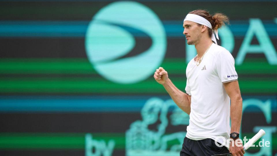 Alexander Zverev bejubelt den Sieg gegen Kroatien im Davis Cup. Bild: Christoph Reichwein/dpa