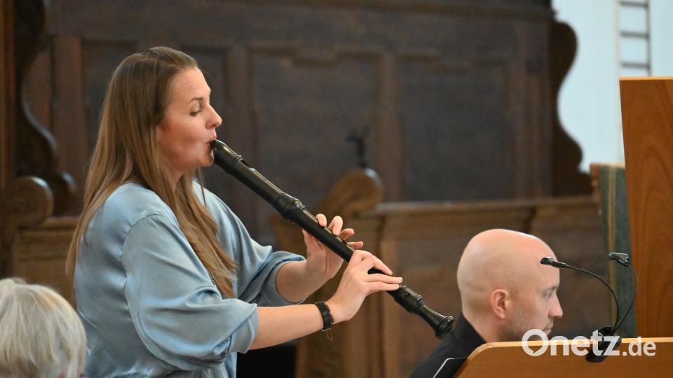 Silvia Müller spielte die Tenor-Blockflöte lebendig und agil. Bild: Kerstin Kiener