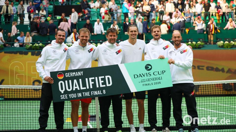 Das deutsche Davis-Cup-Team trifft im Viertelfinale auf Großbritannien. Bild: Christoph Reichwein/dpa