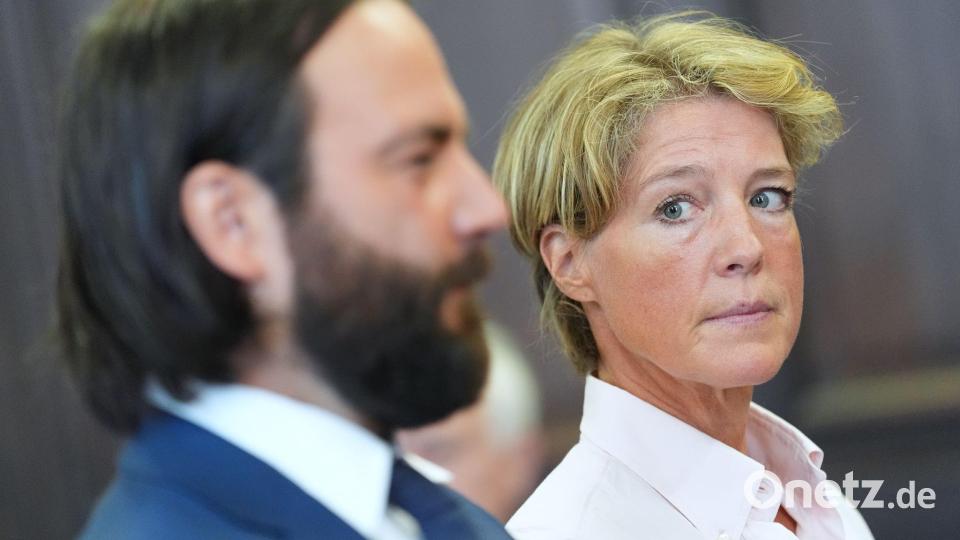 Christina Block bestreitet die Vorwürfe der Anklage. Bild: Marcus Brandt/dpa Pool/dpa