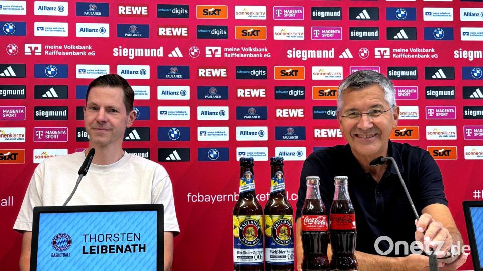 Leibenath und Hainer sehen die Bayern als NBA-Kandidat. (Archivbild) Bild: Christian Kunz/dpa