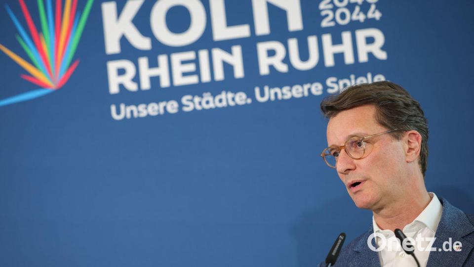 NRW-Ministerpräsident Hendrik Wüst spricht von einer „richtig starken Nachricht“. (Archivbild) Bild: Christoph Reichwein/dpa
