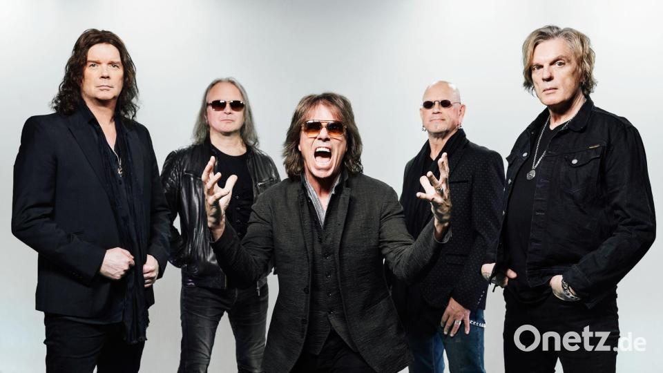 Die Bandmitglieder John Norum (l-r), Mic Michaeli, Joey Tempest, Ian Haugland und John Levén. Bild: Andy Ford/Silver Lining Music/dpa