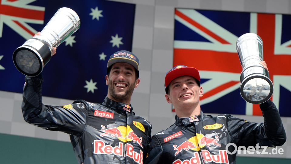 Daniel Ricciardo (l) war Max Verstappens erster Red-Bull-Teamkollege. (Archivbild) Bild: picture alliance / dpa