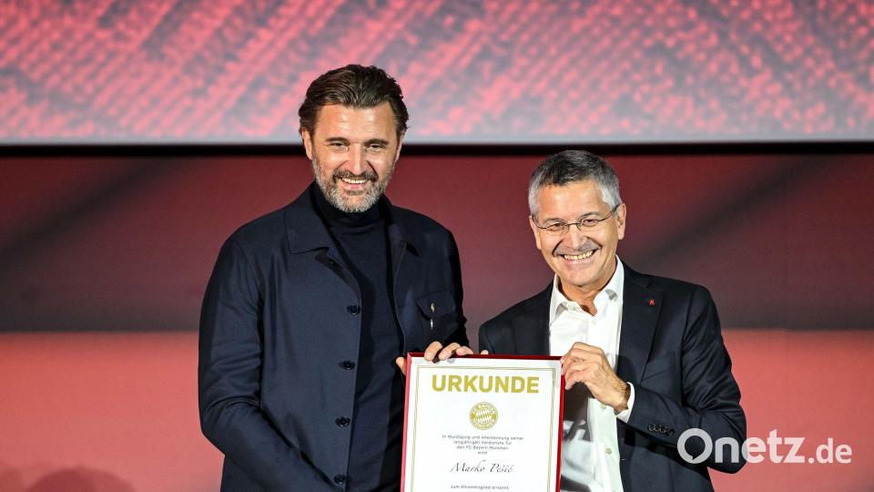 Marko Pesic (links) und Präsident Herbert Hainer werden künftig noch enger zusammenarbeiten. (Archivbild) Bild: Harry Langer/dpa