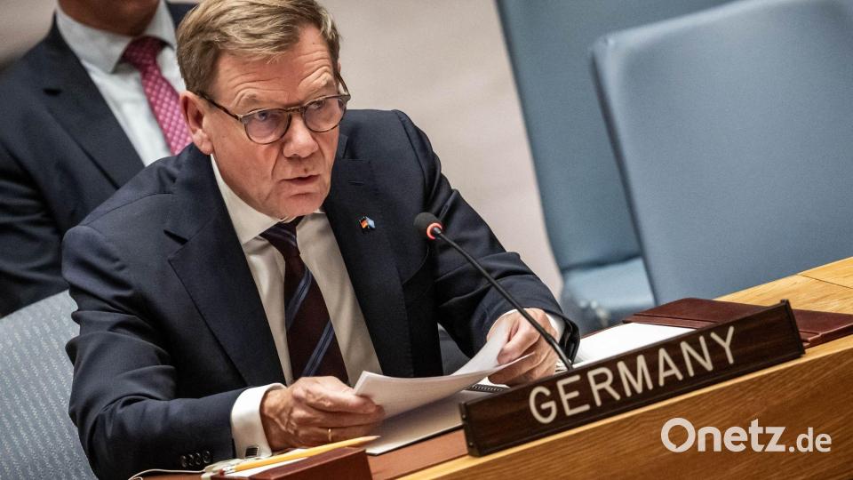 Johann Wadephul (CDU), Außenminister, spricht bei der Situzung des UN Sicherheitsrats am Rande der UN Generalversammlung bei den Vereinten Nationen. Bild: Michael Kappeler/dpa