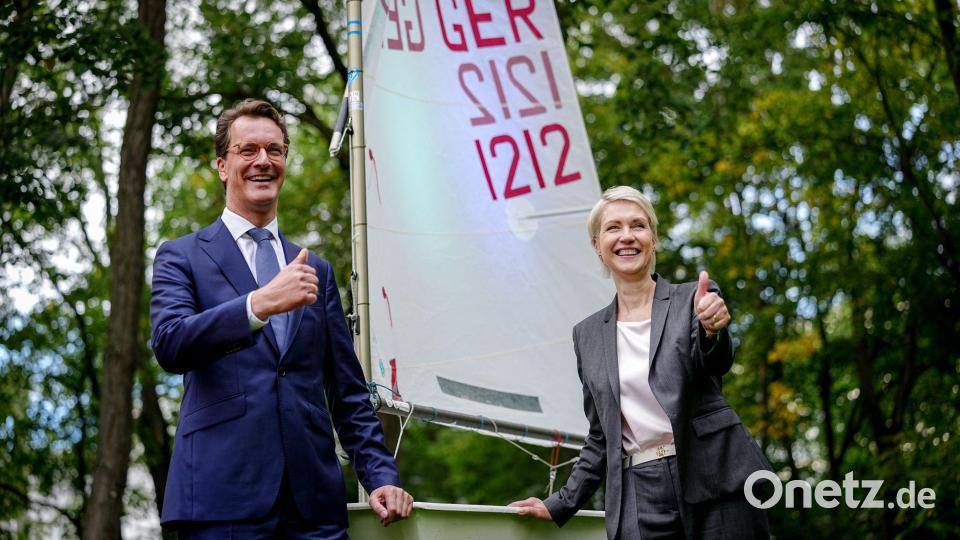 Hendrik Wüst und Manuela Schwesig bei einem Termin. Bild: Kay Nietfeld/dpa