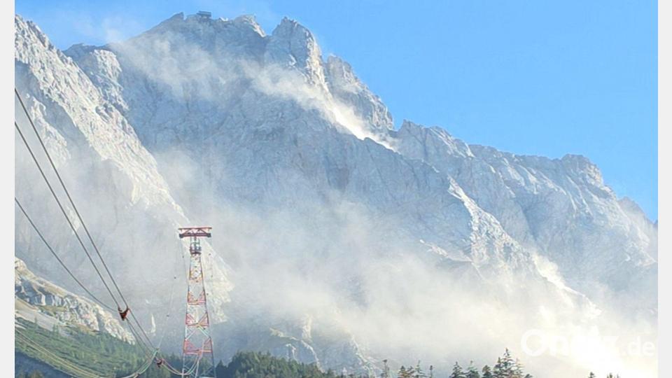 An der Zugspitze gab es einen großen Felssturz. Bild: Dominik Bartl/dpa