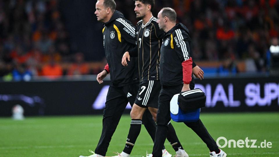 Kai Havertz zog sich in der ersten Halbzeit eine Verletzung zu. Bild: Federico Gambarini/dpa