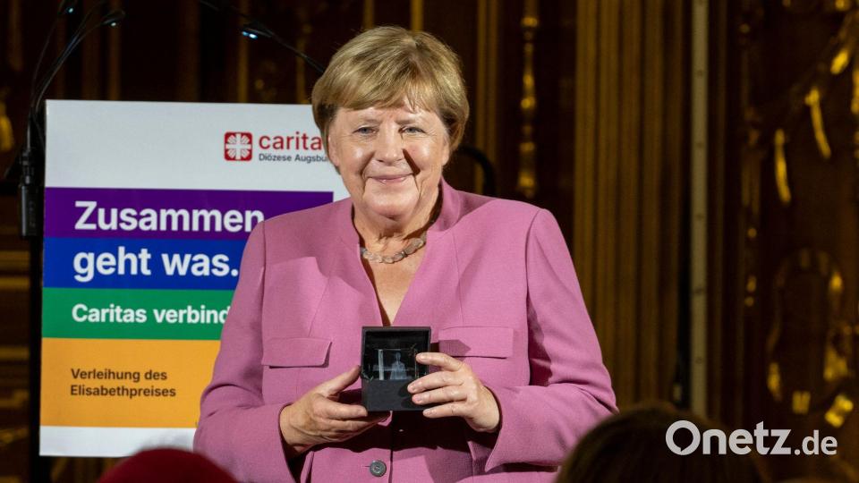 Neben lockeren Repliken fand Merkel auch viele ernste Worte. Bild: Stefan Puchner/dpa