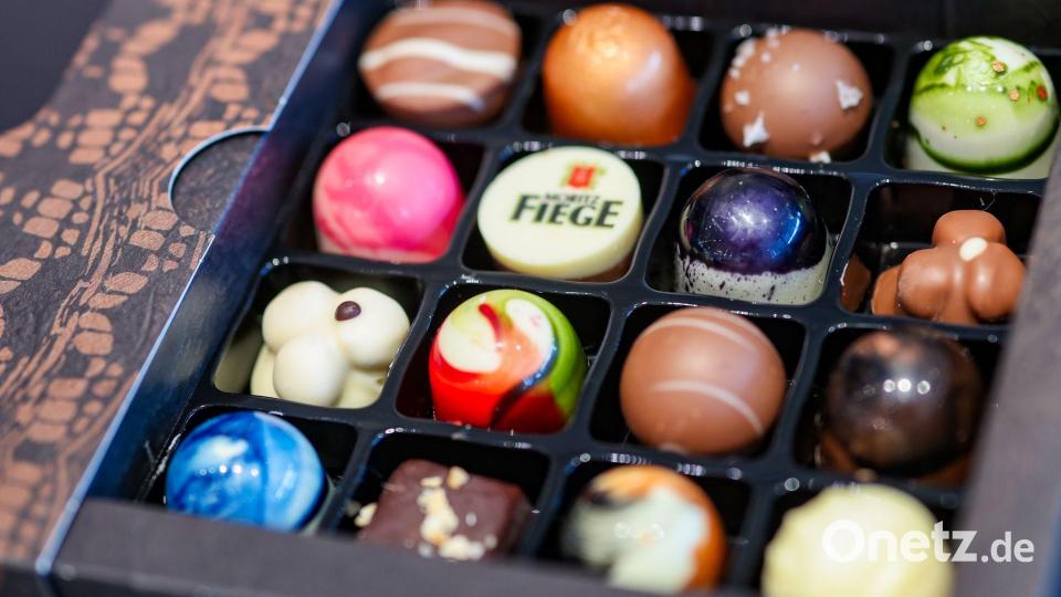Pralinen gibt es in allen Formen und Farben. Bild: Christoph Reichwein/dpa