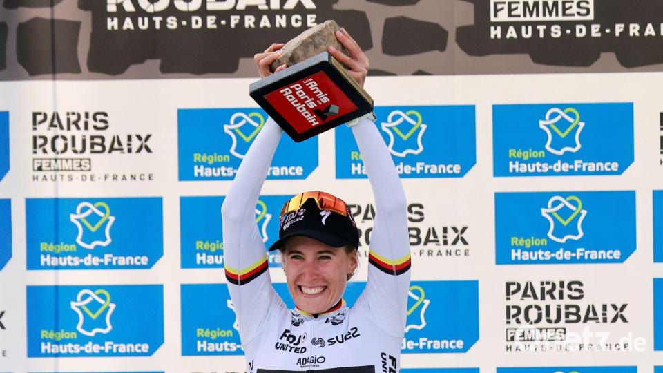 Franziska Koch gewann in diesem Jahr Paris-Roubaix. (Archivbild) Bild: Jean-Francois Badias/AP/dpa