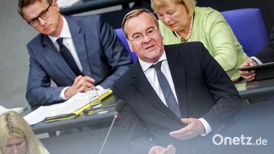 Verteidigungsminister Pistorius sagt im Bundestag: Moskau testet unsere Reaktion. (Archivbild) Bild: Kay Nietfeld/dpa