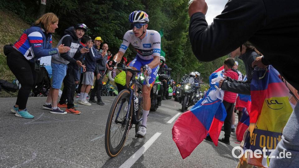 Bei der Tour de France belegte Lipowitz 2025 Platz drei. (Archivbild) Bild: Thibault Camus/AP/dpa