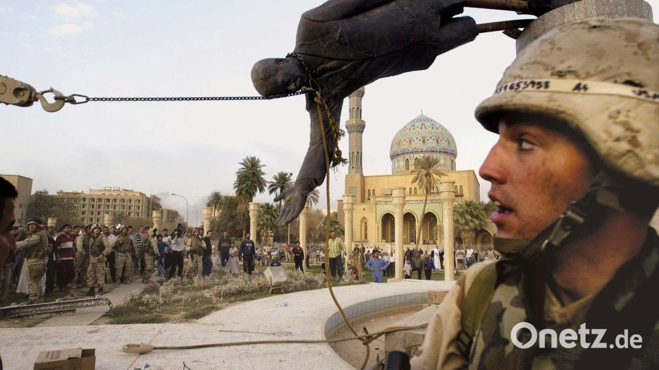 Die US-Invasion führte zum Sturz von Saddam Hussein, aber auch zu Gewalt und Chaos. (Archivbild) Bild: Jerome Delay/AP/dpa