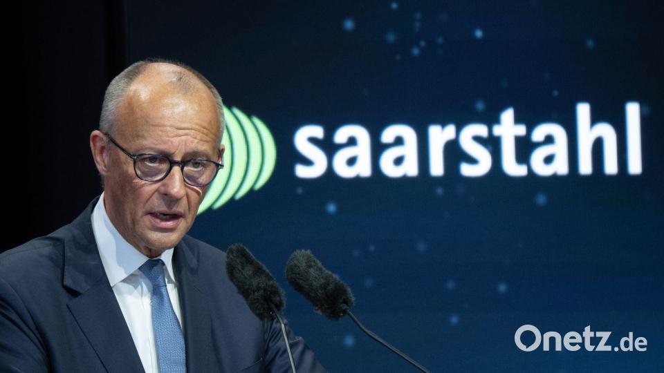 Merz bekennt sich zur Stahlindustrie in Deutschland Bild: Harald Tittel/dpa
