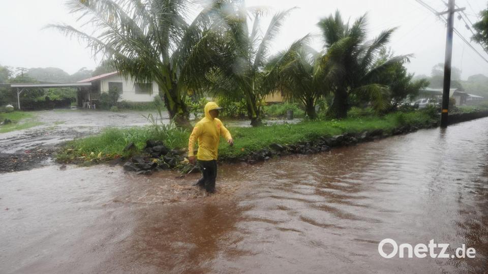 Hurrikan „Nolo“ verursachte teilweise Überschwemmungen in Hawaii. Bild: Gregory Bull/AP/dpa