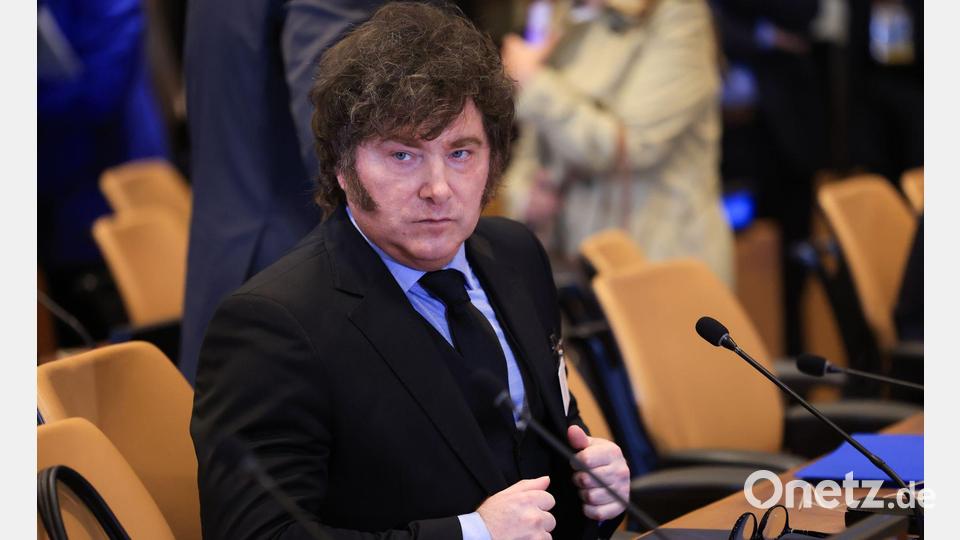 Argentiniens Präsident Javier Milei setzt London eine zweiwöchige Frist, um das aktuelle Erdölprojekt bei den Falklandinseln zu unterbinden. (Archivbild) Bild: Charly Triballeau/Pool AFP/AP/dpa