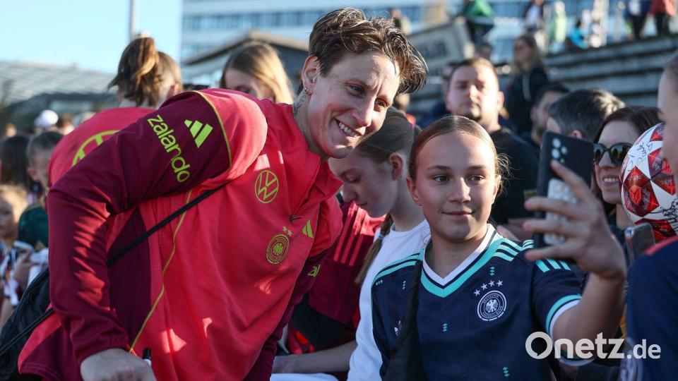 Pausiert in der DFB-Auswahl: Ann-Katrin Berger. (Archivbild) Bild: Daniel Löb/dpa