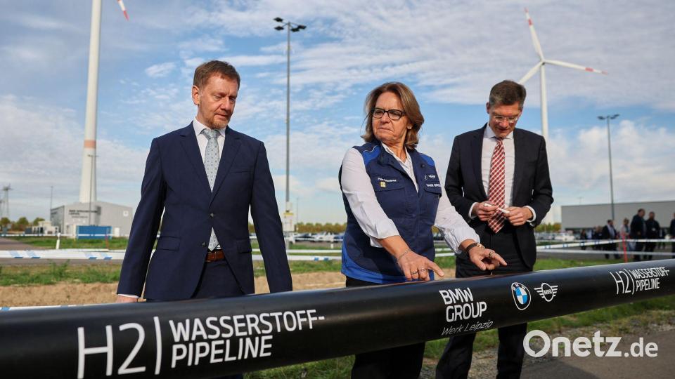BMW schließt das Leipziger Werk an das Wasserstoff-Kernnetz an. Bild: Jan Woitas/dpa