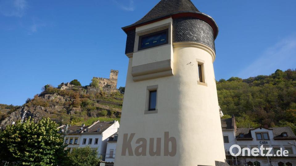 Das Pegelhaus in Kaub zeigt gegenwärtig gar keinen Wasserstand mehr an. Bild: Thomas Frey/dpa
