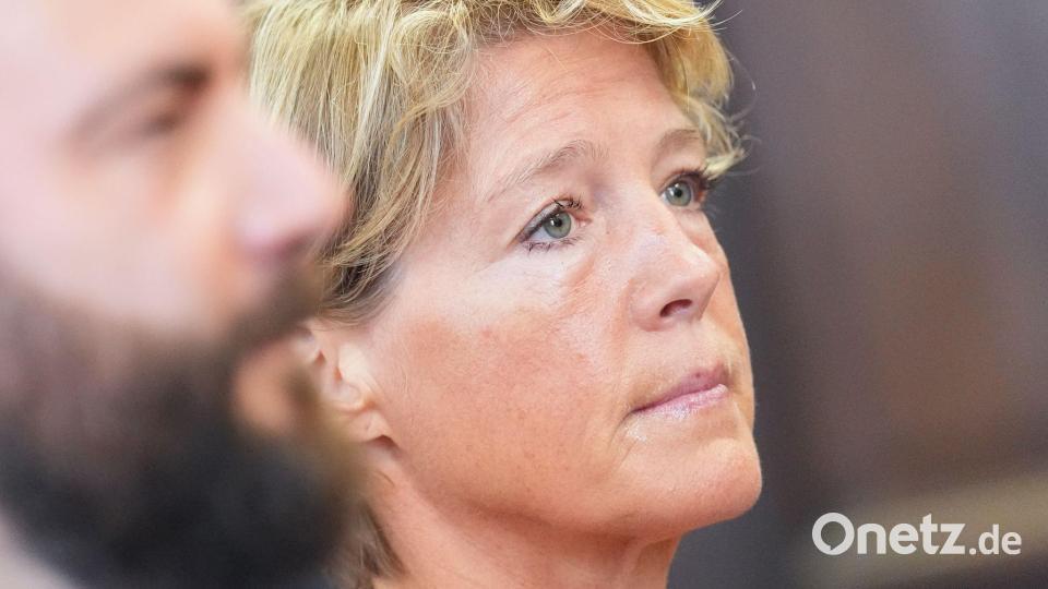 Christina Block bestreitet die Vorwürfe der Anklage. Bild: Marcus Brandt/dpa Pool/dpa