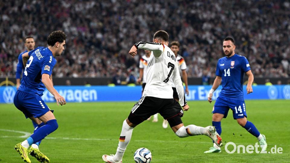 Das Tor immer im Visier: Said El Mala bei seinem Länderspiel-Debüt. Bild: Sven Hoppe/dpa