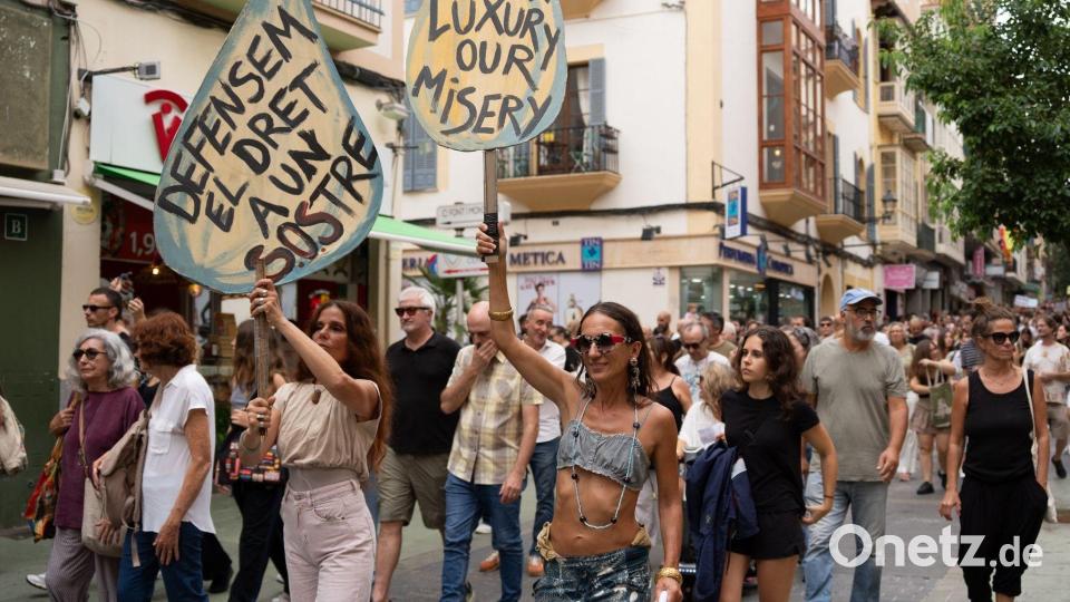 Auch auf Mallorca gibt es Demonstrationen gegen die Wohnungsnot. Bild: Javier Fernández/EUROPA PRESS/dpa