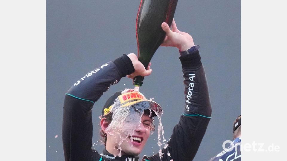 Platz zwei - und damit der nächste große Schritt zum WM-Titel für Antonelli. Bild: Aijaz Rahi/AP/dpa
